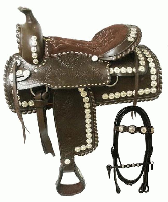 17" Western PARADE Saddle w/ Matching Tack ! NEW 4 Piece Package Horse Tack