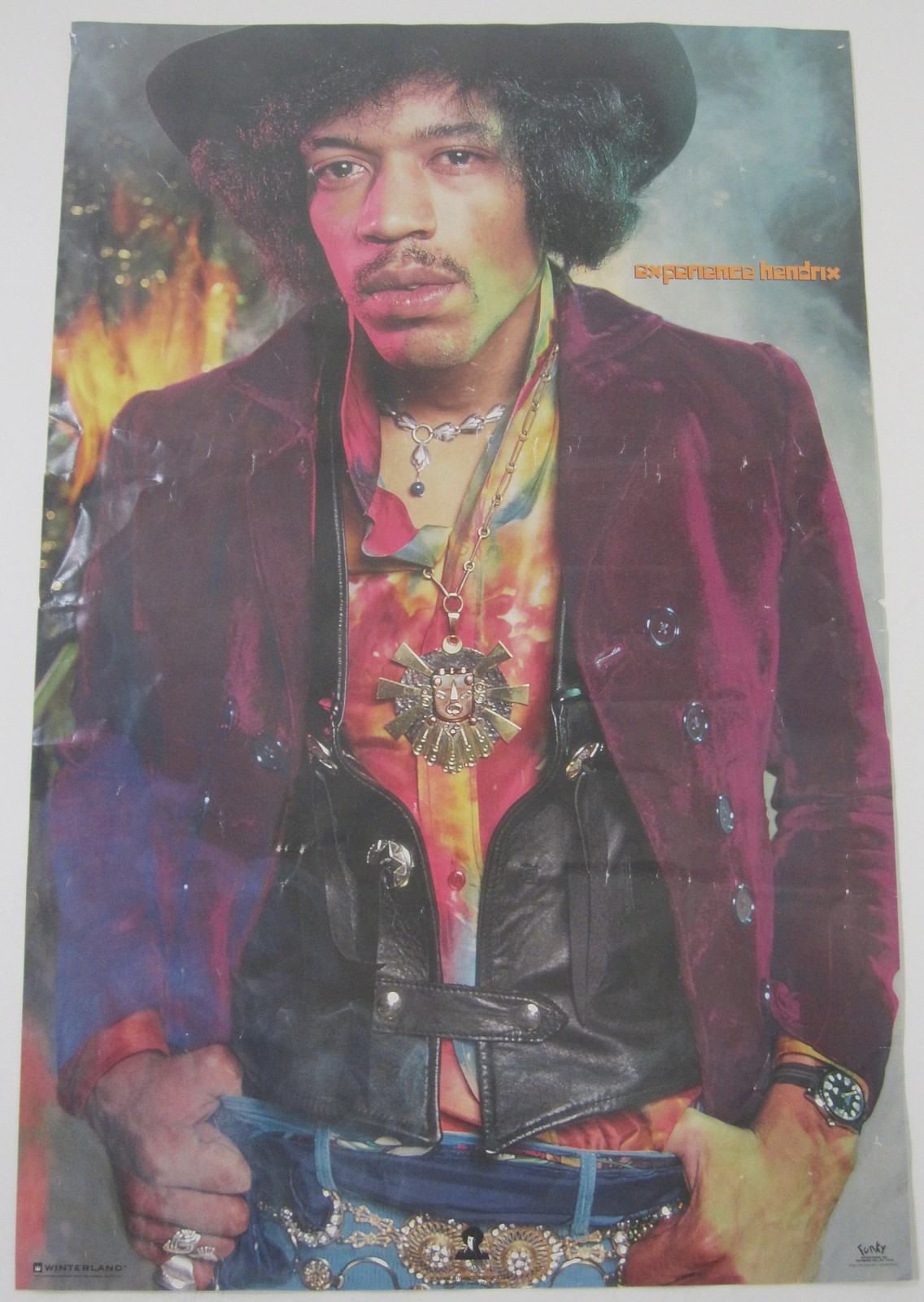 ORIGINAL VINTAGE JIMI HENDRIX EXPERIENCE HENDRIX POSTER VERY RARE 1960 ...