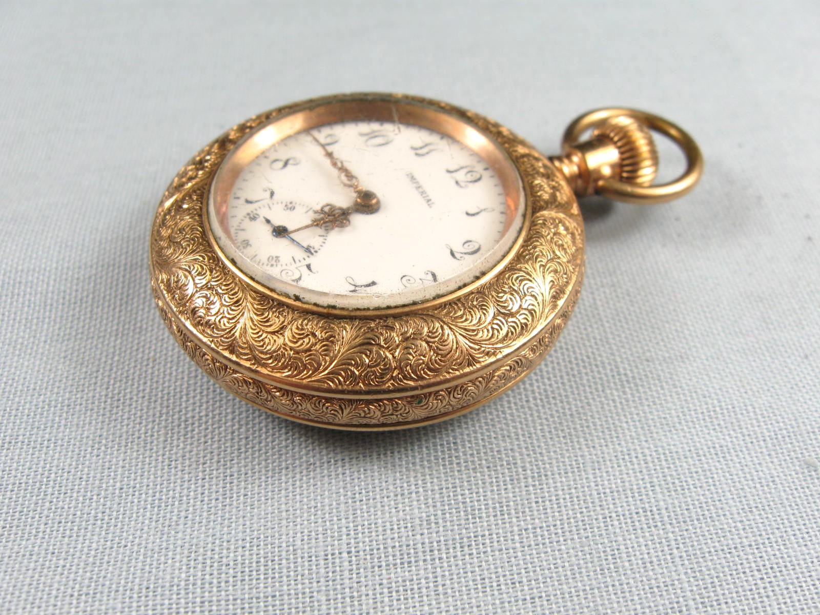 Antique Swiss Buren W.Co Imperial Pocket Watch Gold Filled Fancy Case