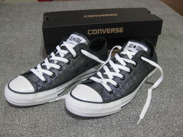 converse black sparkle sneakers