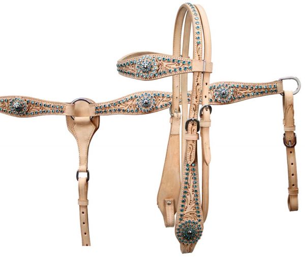 ... Rhinestone Light Oil Bridle,Breastc ollar  Reins Set NEW Horse Tack