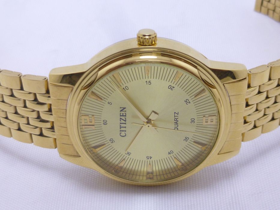 citizen quartz 23k gold plated watch