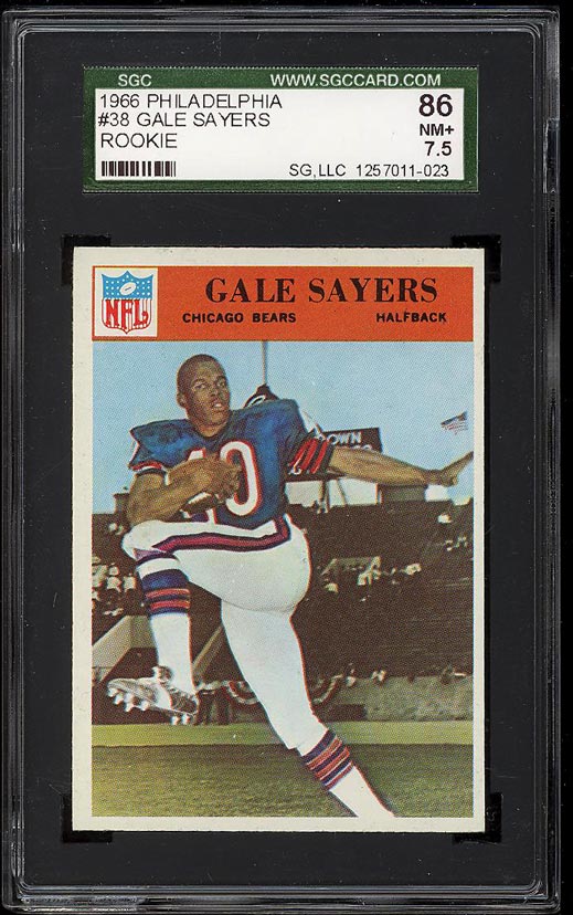 Lot Detail - 1966 Philadelphia #38 Gale Sayers Rookie Card - PSA NM+ 7.5